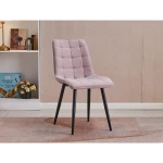 Kuhinjski stol TARIK roza blago, v kombinaciji roza prešitega blaga s črnimi kovinskimi nogami se poda v vsak ambient. Noge so prašno barvane z debelino