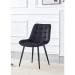 Kuhinjski stol VIKA velvet črna je odlična rešitev za kombiniranje v minimalističen ali industrijski stil prostora. Kombinacija črnega prešitega blaga s