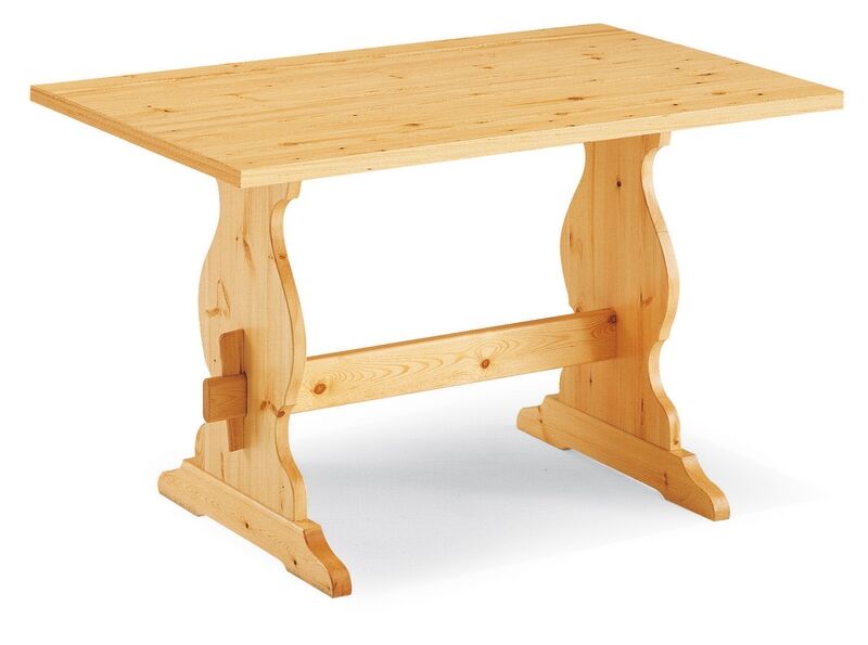 Masivna jedilna miza AVA Masivna jedilna miza AVA je kakovostna, saj je narejena iz masivnega smrekovega lesa. Debelina mizne plošče je 3 cm. Njen dizajn bo popestril vsak prostor.