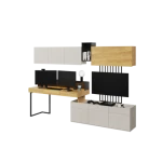 Mladinska soba SIMPL 1 je odlična ponudba za tiste, ki želijo sobo urediti v dizajnerskem in brezčasnem stilu. Komplet je sestavljen iz sedmih elementov: 1