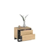 Nočna omarica KVIN ima dva prostorna predala, LED osvetlitev ter privlačne, izvirne barve. Narejena je iz kakovostne laminirane plošče. Ima ABS robove, ki