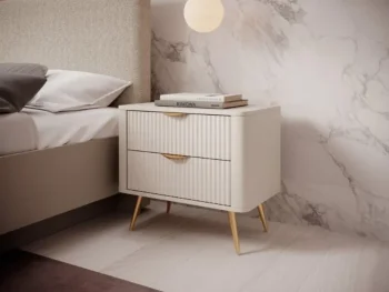 Nočna omarica LILJA, je eleganten kos pohištva, ki popestri vaš prostor. Narejena je iz odličnih materialov v barvi beige. Narejena je iz MDF-ja in ima ABS