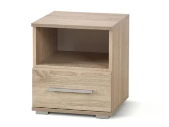 Nočna omarica MILICA2 je klasična omarica iz kvalitetnih materialov. Dimenzije: - D: 39 cm x G: 40 cm x V: 44 cm Material: - Laminat / visoki sijaj / robovi