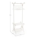 Obešalnik 3P EMILY je narejen iz bele kovine. Dimenzije: širina: 55cm globina: 46cm višina: 170cm