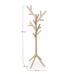 Obešalnik DAIKI je narejen iz lesa- hrast. Dimenzije: širina: 60cm globina: 60cm višina: 169cm
