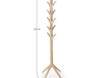 Obešalnik DAIKI je narejen iz lesa- hrast. Dimenzije: širina: 60cm globina: 60cm višina: 169cm
