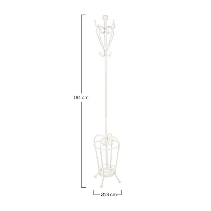 Obešalnik EMILY Obešalnik EMILY je narejena iz kovine v beli mat barvi. Dimenzije: širina: 28cm globina: 28cm višina: 184cm