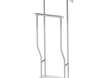 Praktičen kovinsko leseni obešalnik, primeren za vsak prostor. Barva: bela / krom Višina: - 107 cm