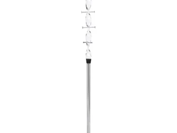 Praktičen obešalnik VIDA, primeren za vsak prostor. Narejen je iz nerjavečega jekla v srebrni barvi in akrila. Dimenzija : - Fi: 30 cm - V: 181 cm Barva: -