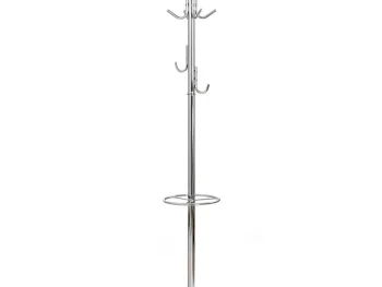 Praktičen obešalnik SUADA, primeren za vsak prostor. Narejen je iz nerjavečega jekla v srebrni barvi. Dimenzija : - Fi: 30 cm - V: 181 cm Barva: - srebrna