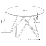 BONIN je okrogla kuhinjska miza iz kovine in MDF-ja. Je sodobna in kvalitetna. Dimenzije: - Fi120 x V: 76 cm Material: - MDF / kromirana kovina Barve: -