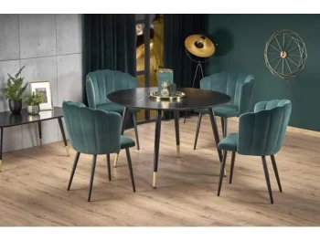 Okrogla miza MEMO je kvalitetna okrogla miza iz kovine in MDF-ja. Dimenzije: - Fi120 x V: 75 cm Material: - MDF lakirano / barvana kovina / kromirana