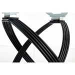 Okrogla miza PTICA je atraktivna in sodobna miza iz stekla. Podnožje je iz kvalitetne kovine v črni barvi. Dimenzije:  - Fi122 x V: 77 cm Material: -