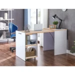 Pisalna miza DEJANA je inovativen kos pohištva, ki popestri vaš prostor. Mizna plošča je narejena iz laminirane plošče v hrast barvi. Mizne noge so