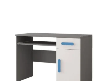 Pisalna miza LIVIJA 2 je primerna za vse mladinske in otroške sobe. Miza je narejena iz laminirane plošče debeline 16mm z ABS robovi, ročaji so leseni.