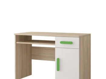 Pisalna miza LIVIJA je primerna za vse mladinske in otroške sobe. Miza je narejena iz laminirane plošče debeline 16mm z ABS robovi, ročaji so leseni. Miza