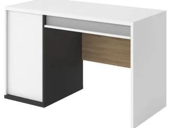 Pisalna miza MELI je moderna a hkrati uporabna pisalna miza. Popolna je za vsako pisarno ali spalnico. Miza ima predala in vrata. Material: - Laminirana