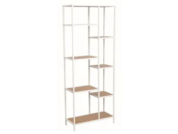 Pisarniški regal BALNI je narejen iz kvalitetne laminirane plošče, s kovinskim ogrodjem. Dobavljiv je v barvi bele mat barve s kombinacijo hrasta. Material: