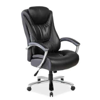 Pisarniški stol ULA je vrtljiv in nastavljiv po višini. Dobavljiv je v umetnem usnju / tkanini. Podnožje stola je kovinsko. Je udoben in zelo kvaliteten