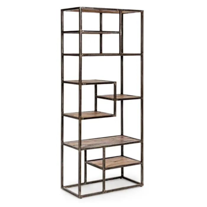 Poličnik ELMER Poličnik ELMER ima kovinsko konstrukcijo z prašnim premazom, ter police iz lesa. Material: - Kovina - Les Barva: - Črna - Akacijev les Dimenzije: Širina: