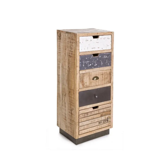 Predalnik 1A-4C TUDOR Predalnik TUDOR je narejen iz lesenega okvirja (mango), podnožje je kovinsko. Ima pet dizajniranih predalov, ki so funkcionalni a hkrati zelo elegantni.