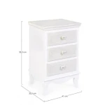 Predalnik 3C CHARLENE je kvalitetno narejena, dobavljiva v beli barvi. Izdelana je iz MDF-a. Material: - MDF Barva: - Bela Dimenzije: širina: 41cm globina: