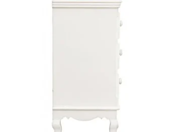 Predalnik 3C CLORINE v rustičnem slogu vas bo navdušil. Predalnik ima 3 predale. Dobavljiv je v beli barvi z dodanim motivom cvetic. Material: - MDF Barva: -