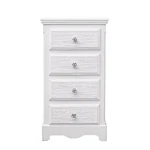 Predalnik BLANC 4C L je narejen iz MDF-ja, ima zaključek bele mat barve. Ročaji so iz polismole. S svojo obliko doda prostoru poseben čar elegance.