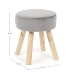Tabure ADEL siva ima okvir iz borovega lesa in MDF-ja, prevleka je iz poliestra z žametnim učinkom. Material: - Les - Poliester Barva: - Les - Siva