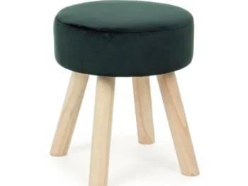 Tabure ADELINE zelena ima okvir iz borovega lesa in MDF-ja, prevleka je iz poliestra z žametnim učinkom. Material: - Les - Poliester Barva: - Les - Zelena