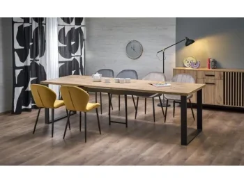 Raztegljiva jedilna miza DIKA, bo prinesla svežino in eleganco v vaš prostor. Narejena je iz kakovostne laminirane plošče. Noge so narejene iz kovine. Miza