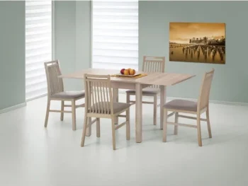 Moderna miza GRAC je narejena iz kakovostnih materialov, vsebuje ABS rob. Miza je raztegljiva. Barve mize: - sanoma Material: - ABS na robovih - MDF