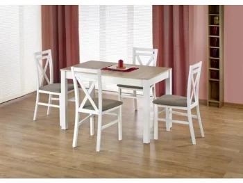 Raztegljiva jedilna miza MAURO sonoma / bela je narejena iz kakovostnih materialov. Je sodobna, elegantna in stabilna. Dimenzije: - D: 118/158 x G: 75 x V: 76