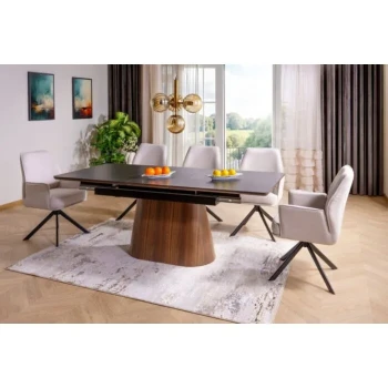 Raztegljiva jedilna miza MONAKO je elegantna in moderna miza. Miza ima funkcijo raztezanja. Lahko jo imaste zloženo ali jo raztegnete do dolžine 200 cm. Miza