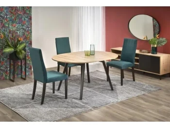 Raztegljiva miza RUBIN črna je kakovostna masivna jedilna miza, ki se lahko podaljša za 40 cm. Dimenzije: - D: 102/142 x G: 102 x V: 73 cm Material: - MDF