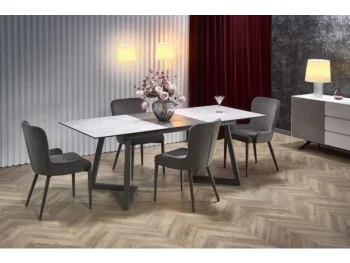 Raztegljiva miza BAMBI, bo prinesla svežino in eleganco v vaš prostor. Narejena je iz kakovostnega stekla in MDF-ja. Noge so narejene iz kovine. Mizna