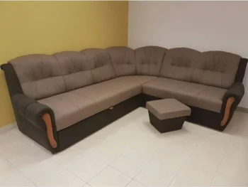 Sedežna garnitura NINA rjava je klasičnega dizajna, z lesenim dodatkom. Sedežna se raztegne v ležišče, pod dvosedom ima zaboj za shranjevanje stvari. Je