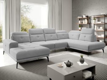 Sedežna garnitura RETAN je moderna ter elegantna. Garnitura je v celoti oblazinjena z visokokakovostnim blagom in prešita z modernim vzorcem. Polnjena je z