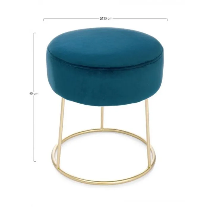 Tabure CLARISA modra Tabure CLARISA modra ima noge iz jekla, sedež je iz poliestra ki ima žametni učinek. Polnjen je z poliuretansko peno. Material: - Jeklo - Poliester - Pena