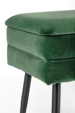 Tabure VILA je zelo eleganten in stabilen. Dobavljiv je v žametnem blagu v temno zeleni barvi ali pa v sivi barvi. Noge so iz kovine prašno barvane v črno