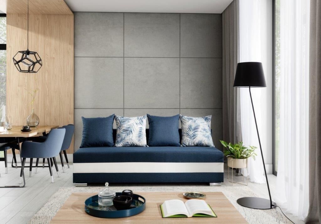 Trosed GLORIA Eleganten trosed GLORIA je primeren za vsak prostor. Trosed ima funkcijo ležišča, ter predal za posteljnino, tako,da je primeren za sedenje in počitek.