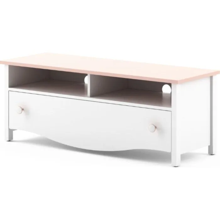 TV komoda BELLA je primerna za vsako dnevno sobo. Je nežnega, a elegantnega izgleda. Čiste linije in sodobna barvna kombinacija omogočata enostavno