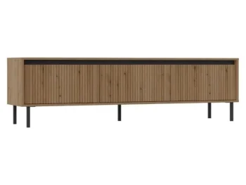 TV omarica MILI hrast je elegantna in funkcionalna izbira za vsak dom. Korpus je izdelan iz kakovostne laminirane plošče debeline 16 mm v nežni hrast barvi,