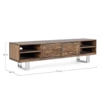 TV regal 2A STANTON ima okvir iz lesa in noge iz nerjavečega jekla. Dimenzije: širina: 175cm globina: 40cm višina: 45cm