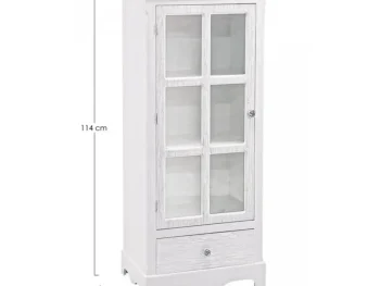 Vitrina BLANC 1A-1C H114, je eleganten in funkcionalen kos pohištva, primeren za različne prostore v domu. Izdelana je iz kakovostnega MDF-ja, kar zagotavlja