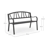 Vrtna klop JANELLE antracit je narejena iz jekla z mat zaključkom. Material: - Jeklo Barva: - Antracit Dimenzije: širina: 123cm globina: 57cm višina: 87cm