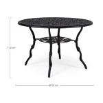 Vrtna miza VICTORIA antracit 110D. Miza je narejena iz aluminija. Barva: - Antracit Material: - Aluminij Dimenzije: širina: 110 cm višina: 71.5 cm