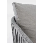 Vrtni fotelj FLORENCIA WG20 bela ima aluminjast okvir, ki je prašno barvan (poliester). Tkanje Okrog je iz tetoran vrvi (100% poliester). Hrbtne ter sedežne