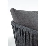 Vrtni fotelj FLORENCIA WG21 antracit ima aluminjast okvir, ki je prašno barvan (poliester). Tkanje Okrog je iz tetoran vrvi (100% poliester). Hrbtne ter