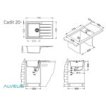 GRANITAL POMIVALNO KORITO ALVEUS CADIT 20, G11 ARCTIC 790X500 MM – predstavitvena slika